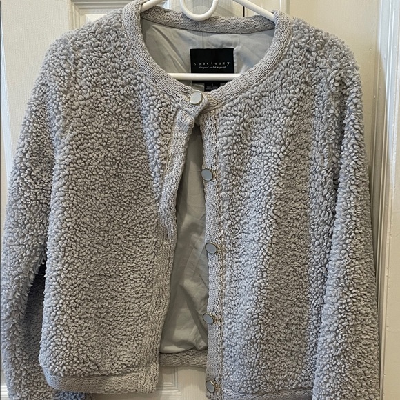 Sanctuary Gray Sherpa Jacket - Picture 1 of 2